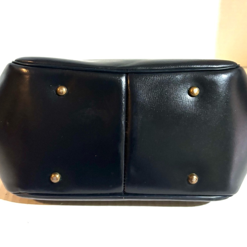 Vintage Classic Black Leather Top-Handle Bag - Picture 3 of 6